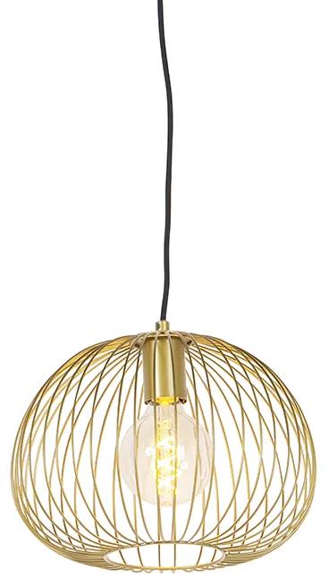 Set van 5 Design hanglampen zwart en goud - Wires Design E27 Binnenverlichting Lamp