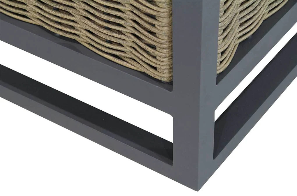 Hoek loungeset 6 personen Aluminium/wicker Grijs Santika Furniture Santika