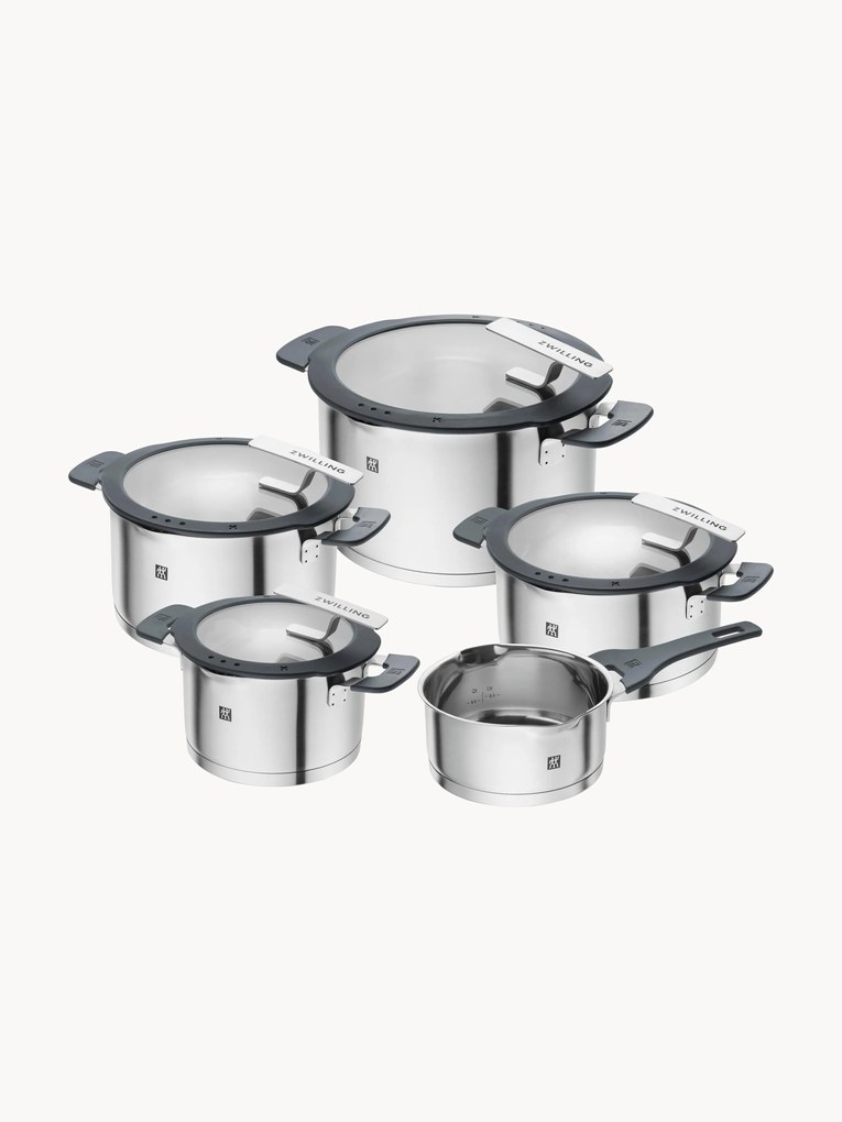 Kookpannen Simplify van edelstaal, set van 5