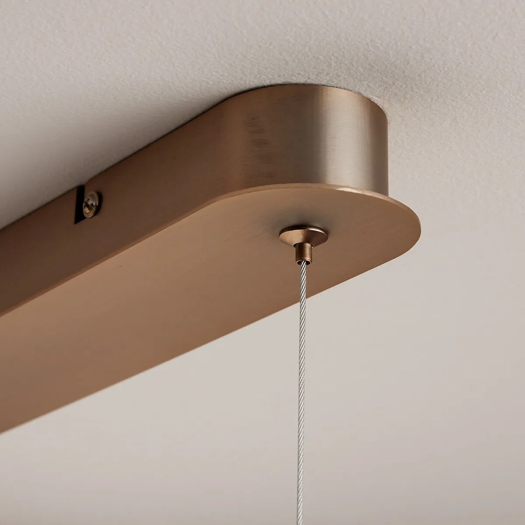 Hanglamp lineair glazen buis en staal, Strozzi