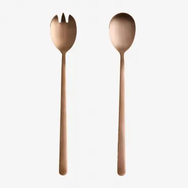 Sornia Saladebestek Van Roestvrij Staal, 2-delig Rosé Goud - Sklum
