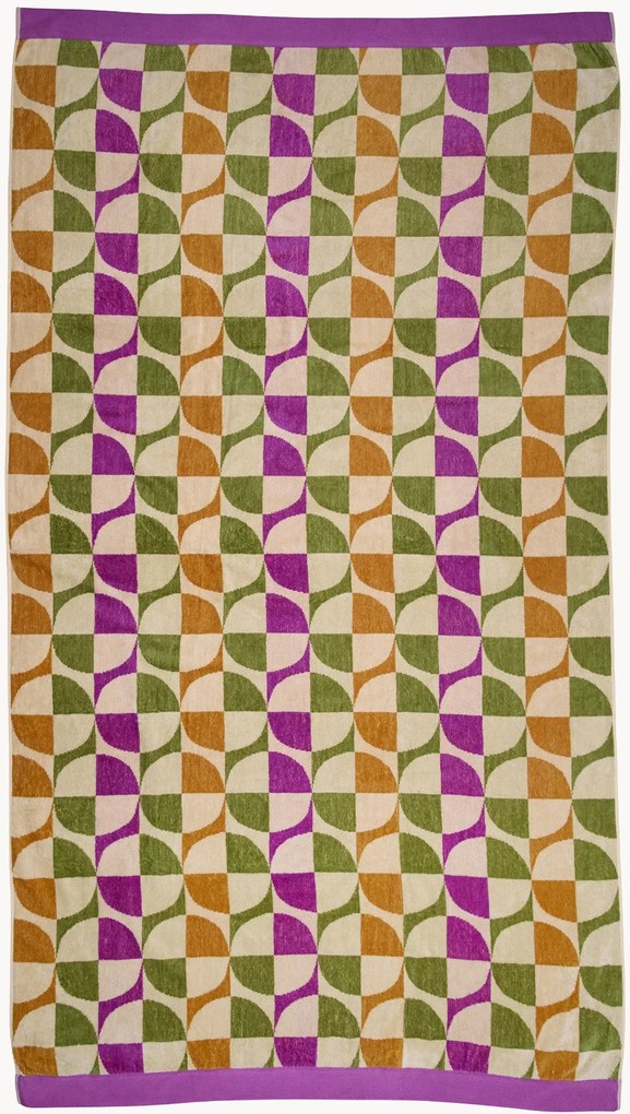 Katoenen velours jacquard strandhanddoek Luana met badstof achterzijde