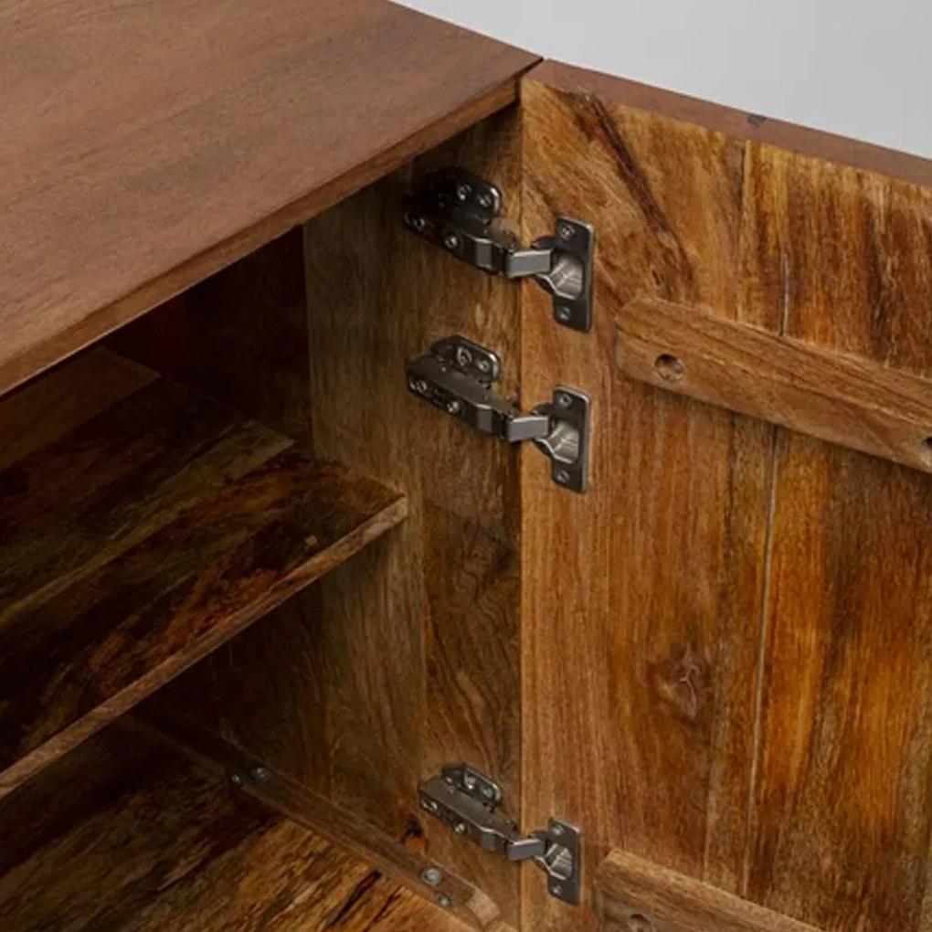 Houten Dressoir Met Houtsnijwerk - 177x45x75cm.
