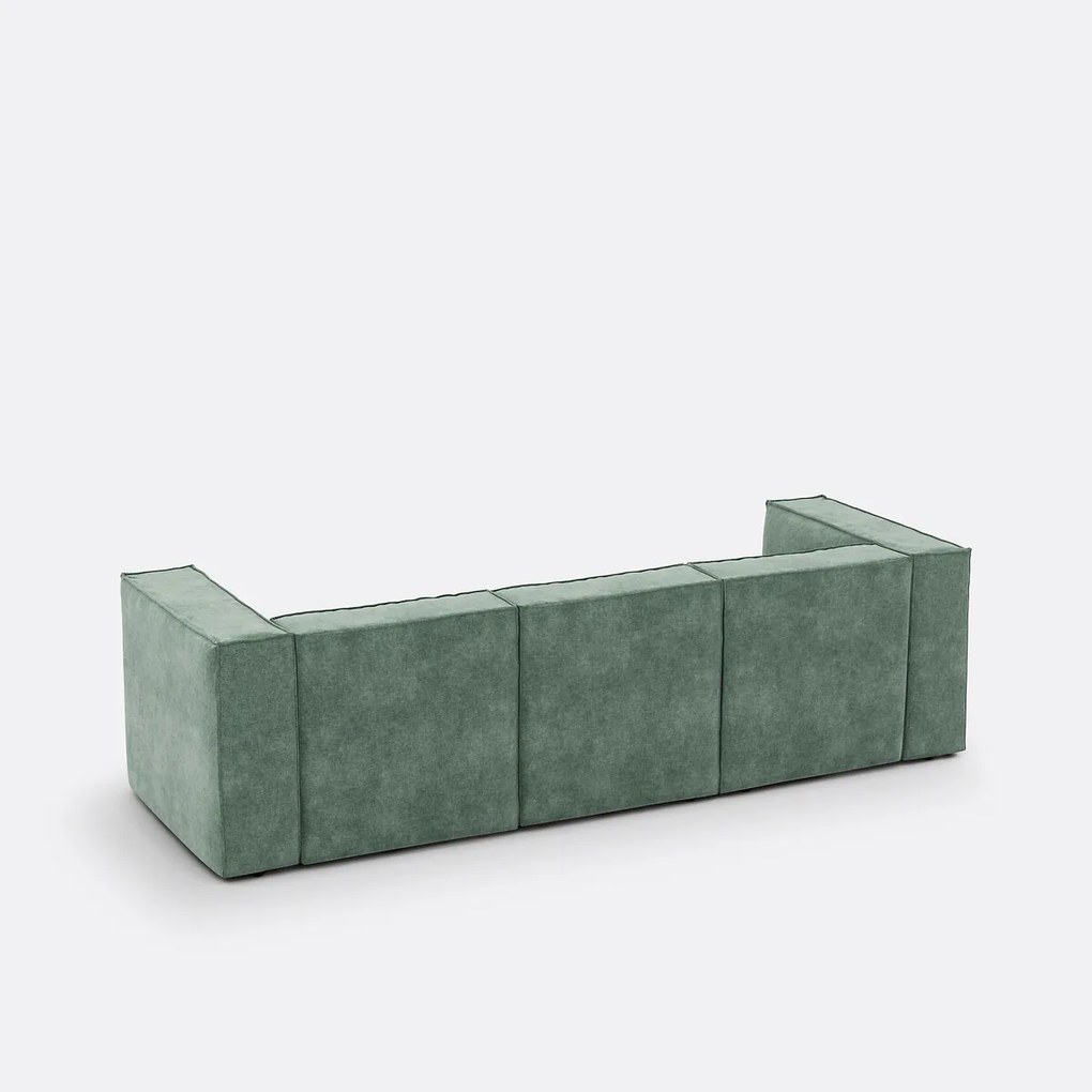Modulaire bank, 3-zit, getextureerd fluweel, Seven