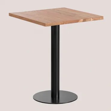 Vierkante Barkruk Van Macchiato Acaciahout ↔︎ 60 Cm & Zwart - Sklum