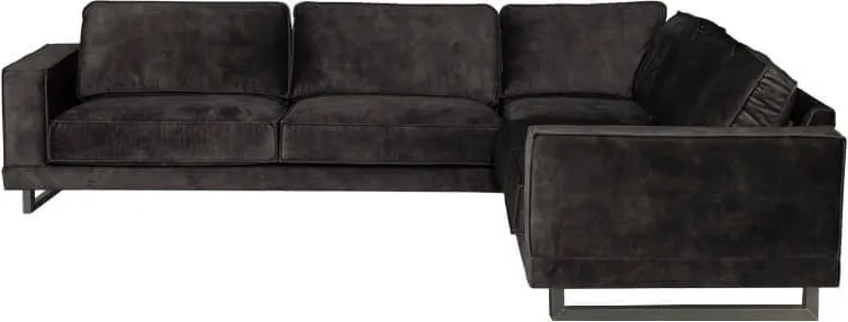 Hoekbank Fandango rechts | stof Adore antraciet 68 | 2,96 x 2,54 mtr breed