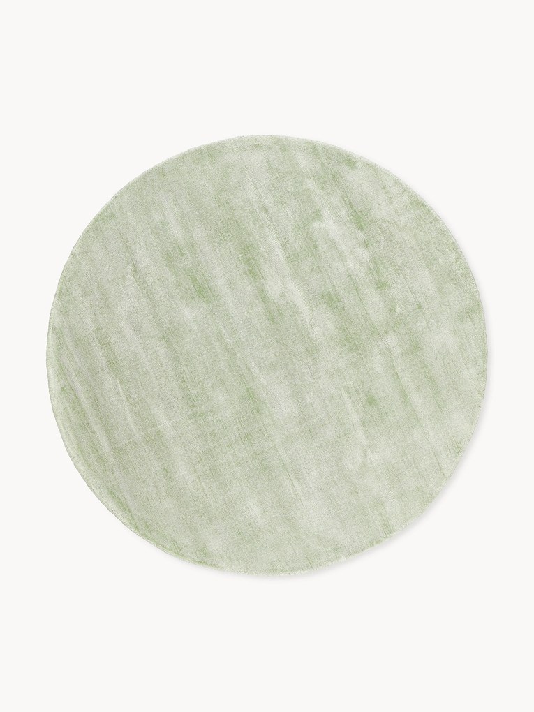 Rond handgeweven viscose vloerkleed Jane