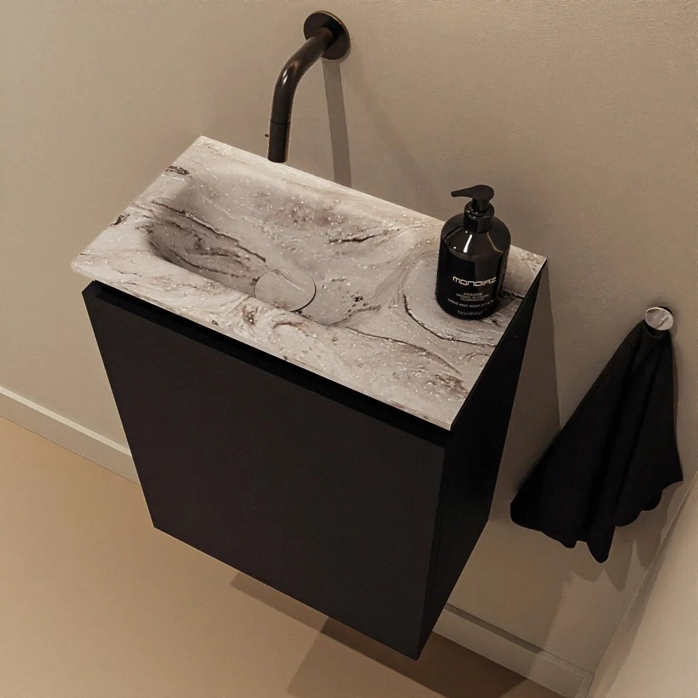 Mondiaz Ture DLux toiletmeubel 40cm urban met wastafel glace links zonder kraangat