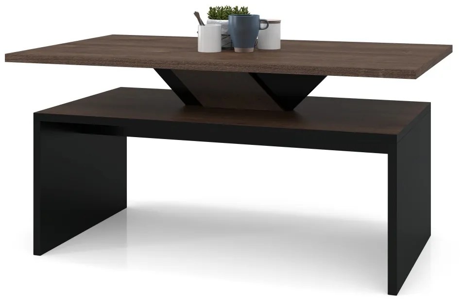 SISI bruin eiken / zwart, salontafel