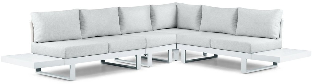 Hoek loungeset 6 personen Aluminium Wit  Lifestyle Garden Furniture Lorenzo