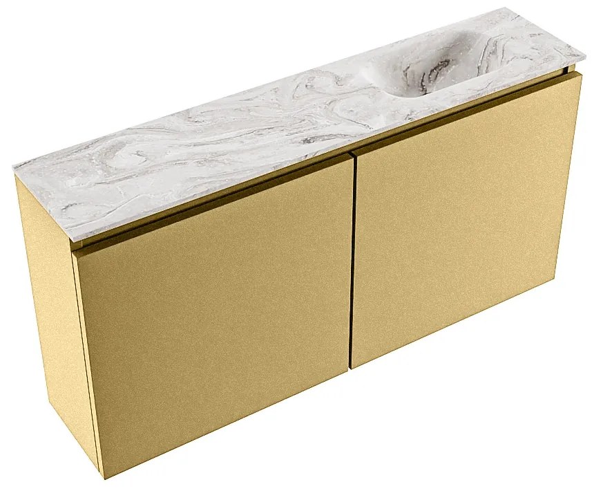 Mondiaz Ture DLux toiletmeubel 100cm oro met wastafel glace rechts zonder kraangat