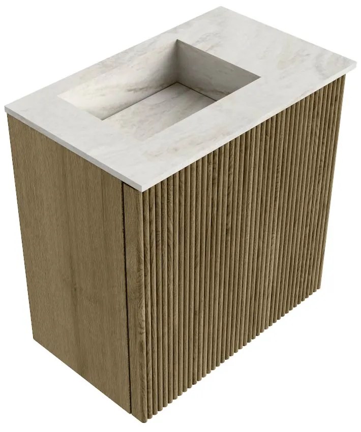 Mondiaz Joya DLux 40cm toiletmeubel dusk met wastafel faye links 1 kraangat ostra