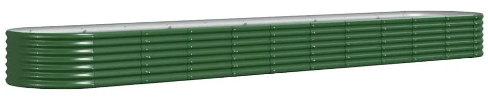 vidaXL Plantenbak 440x80x36 cm gepoedercoat staal groen