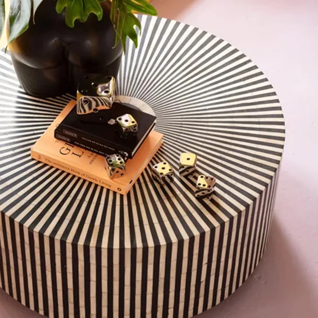 Ronde Design Salontafel Zwart-wit - 75 X 75cm.