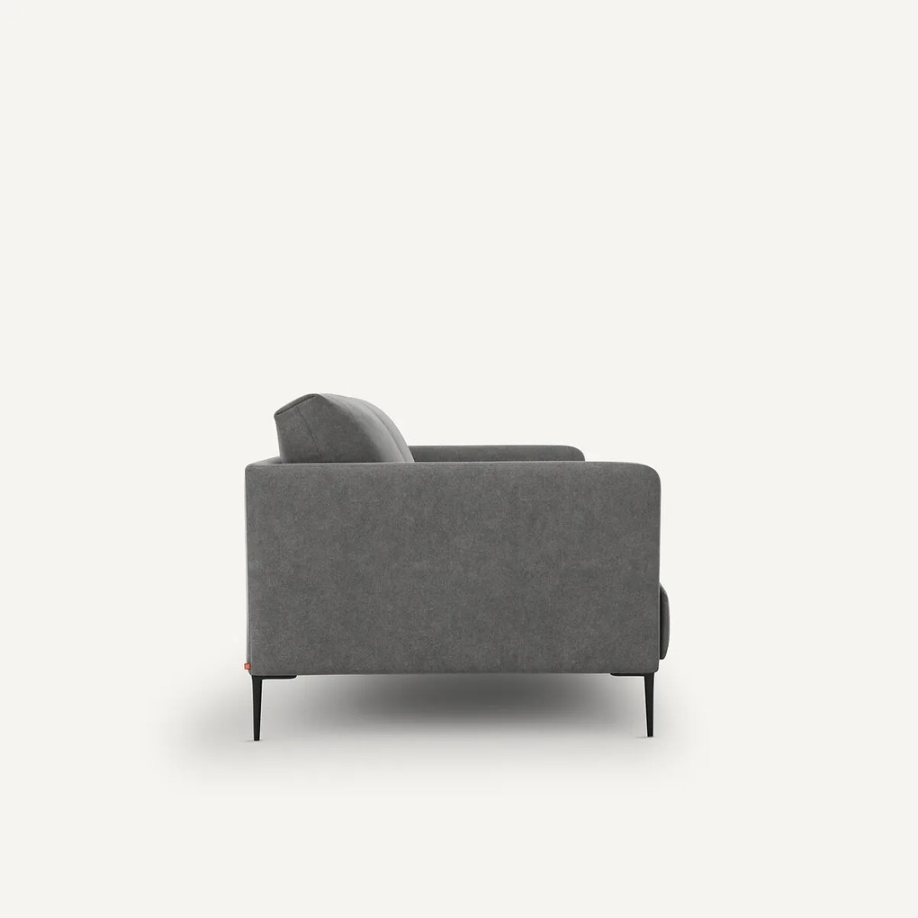 Compacte zitbank in stonewashed fluweel, Oscar, design E. Gallina