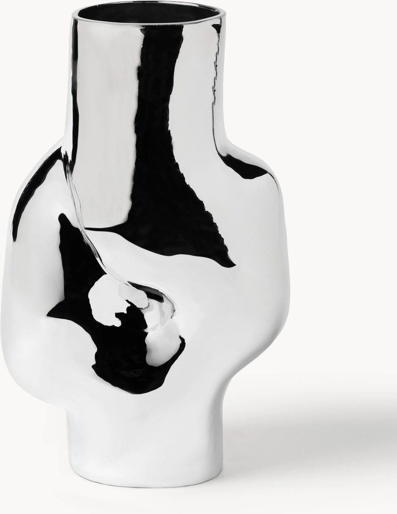 Handgemaakte glazen vaas Gleam, H 32 cm