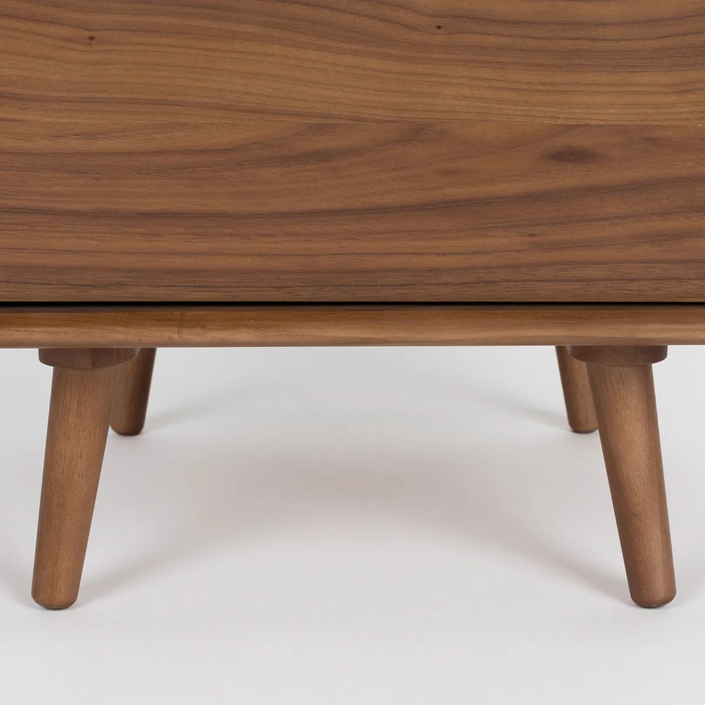 Zuiver Rise Walnut Design Ladenkast Gebogen Walnoothout - 40x45x112cm.