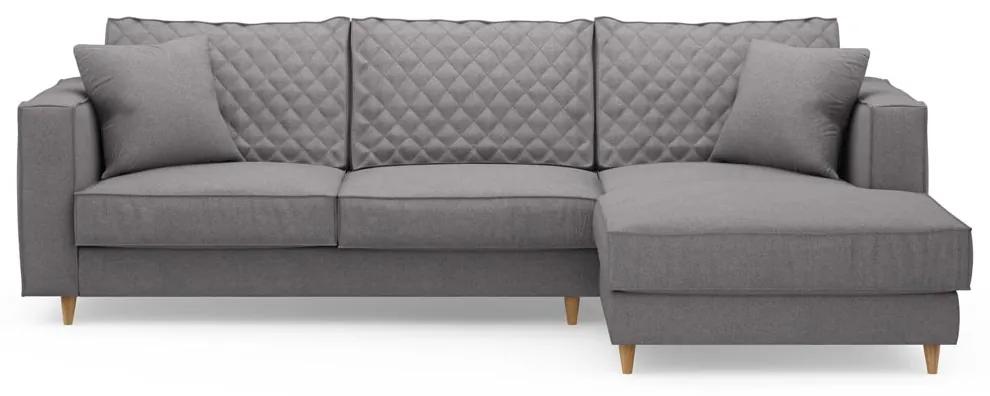 Rivièra Maison - Kendall Sofa with Chaise Longue Right, oxford weave, steel grey - Kleur: grijs
