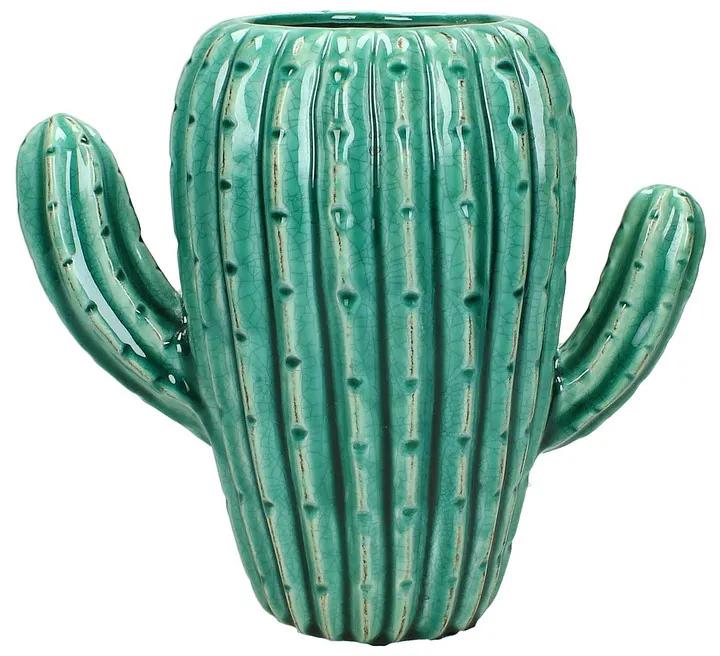 Vaas cactus - petrol - 23 cm