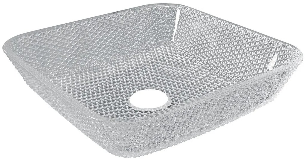 Sapho Skyfall glazen waskom 40x40cm