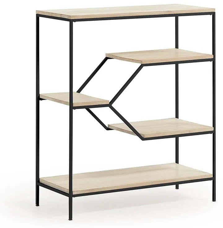 Kave Home Push Open Metalen Houten Kast Zwart - 80x35x93.5cm.