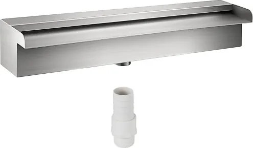 VEVOR waterval zwembadfontein, 11,8 x 4,5 x 3,1 inch, rechthoekige roestvrijstalen zwembadfontein, zwemvijver, watervalbladcascade