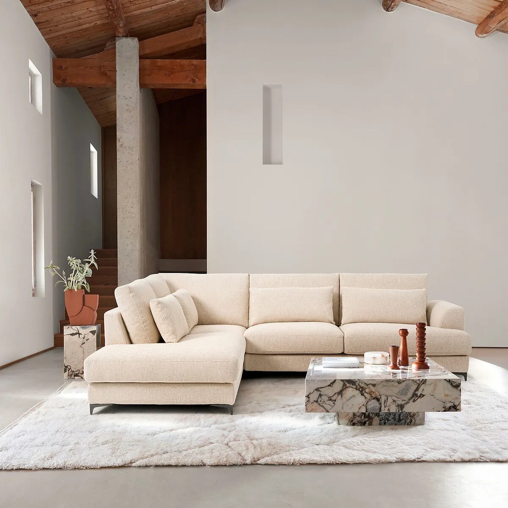 Hoekslaapbank links badstof, Marsile