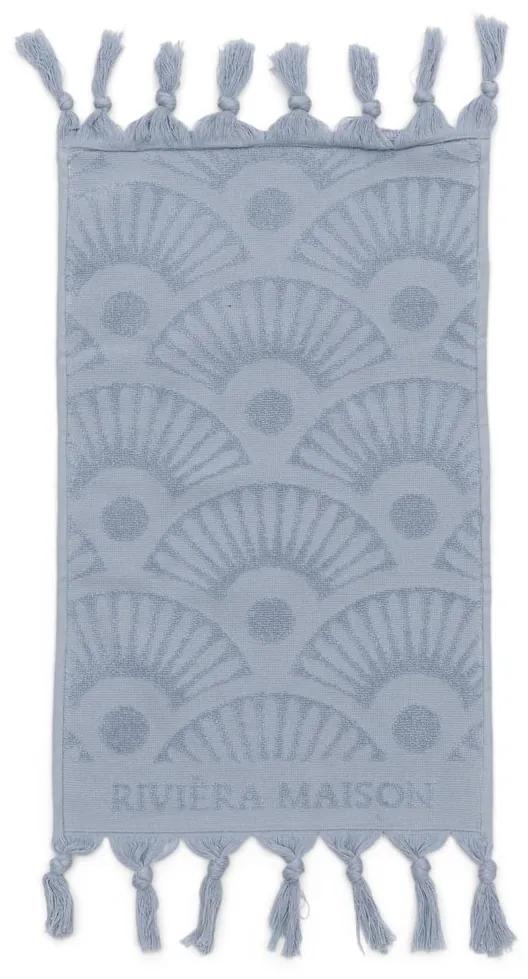 Rivièra Maison - RM Wave Guest Towel light blue 50x30 - Kleur: bruin
