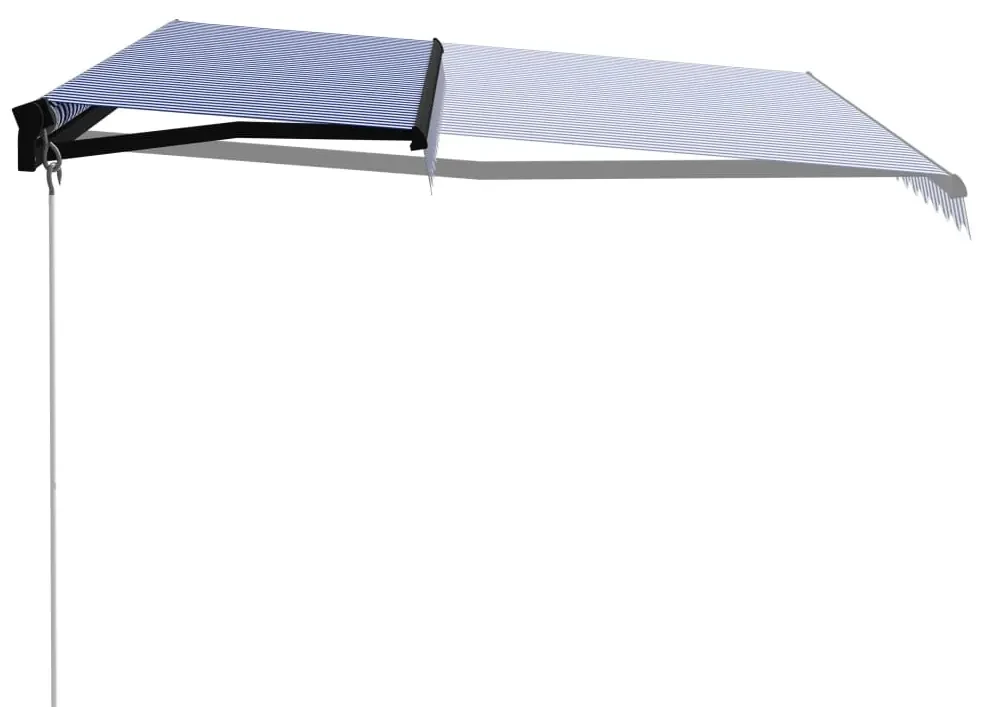 vidaXL Luifel handmatig uittrekbaar 450x300 cm blauw en wit