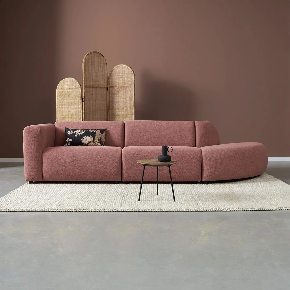 Rechte Bank Met Rond Element Rechts Terracotta Roze