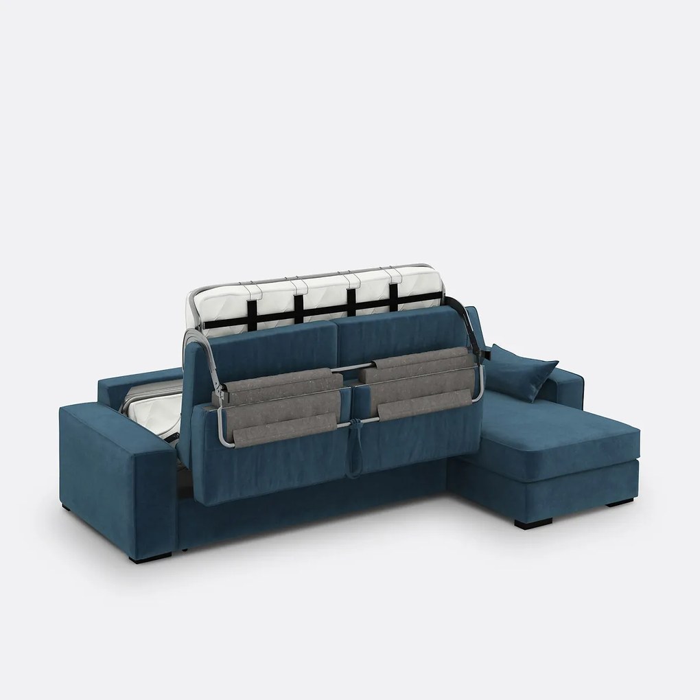 Hoekslaapbank van fluweel Comfort BULTEX®, Cécilia
