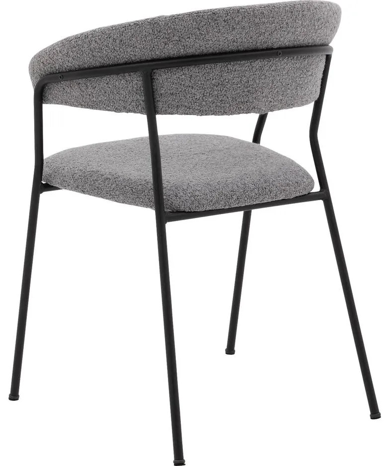 Goossens Eetkamerstoel Ce grijs stof met armleuning, modern design