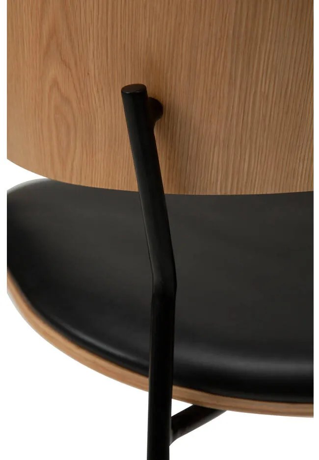 Goossens Eetkamerstoel Geneve zwart kunstleer met armleuning, modern design
