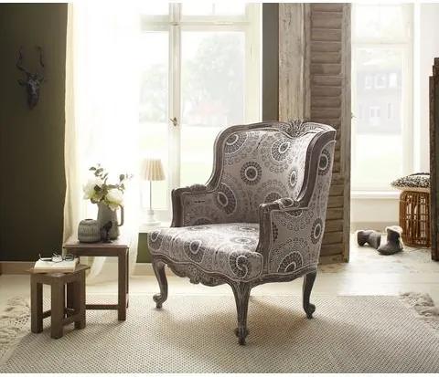Home affaire fauteuil »Jamal«, van mooie linnenstof met borduursels, veel kleuren, zithoogte 42 cm