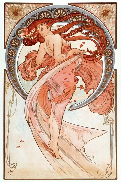 Kunstreproductie La danse Lithographs series, Alfons Mucha