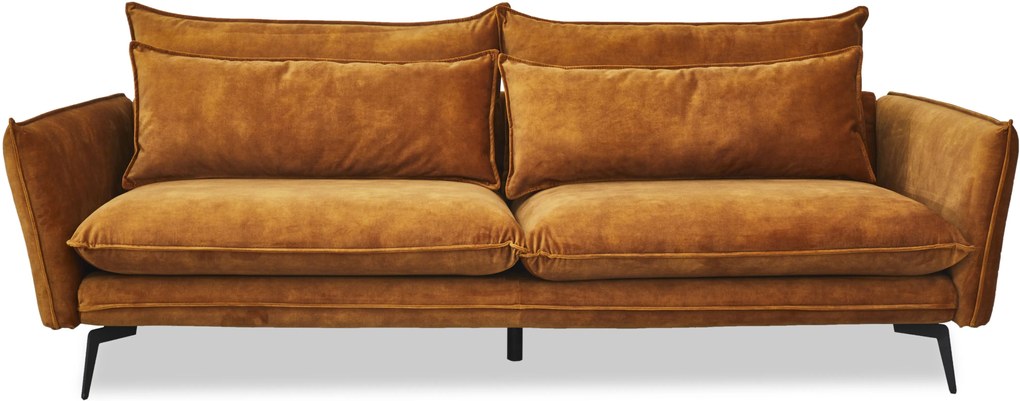 Feel Furniture | Bank Elin breedte 232 cm x diepte 85 cm x hoogte 84 cm okergeel zitbanken materiaal bekleding : stofmateriaal | NADUVI outlet