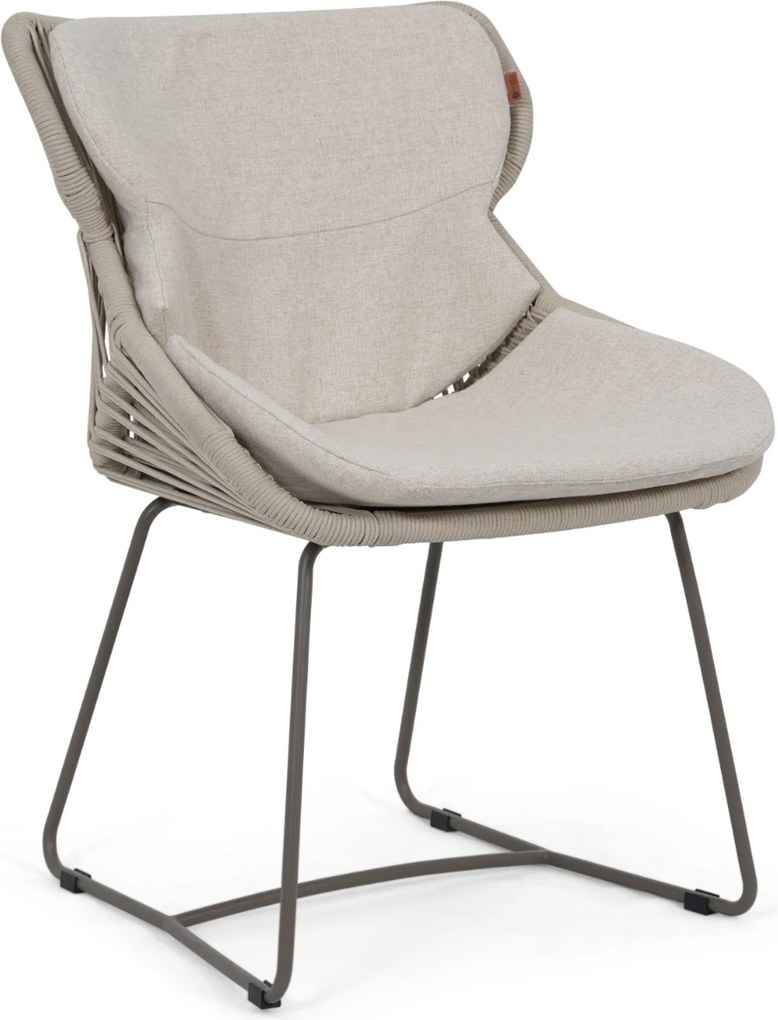 Tuinset Ronde Tuintafel 4 personen 140 cm Rope Taupe Santika Furniture Santika