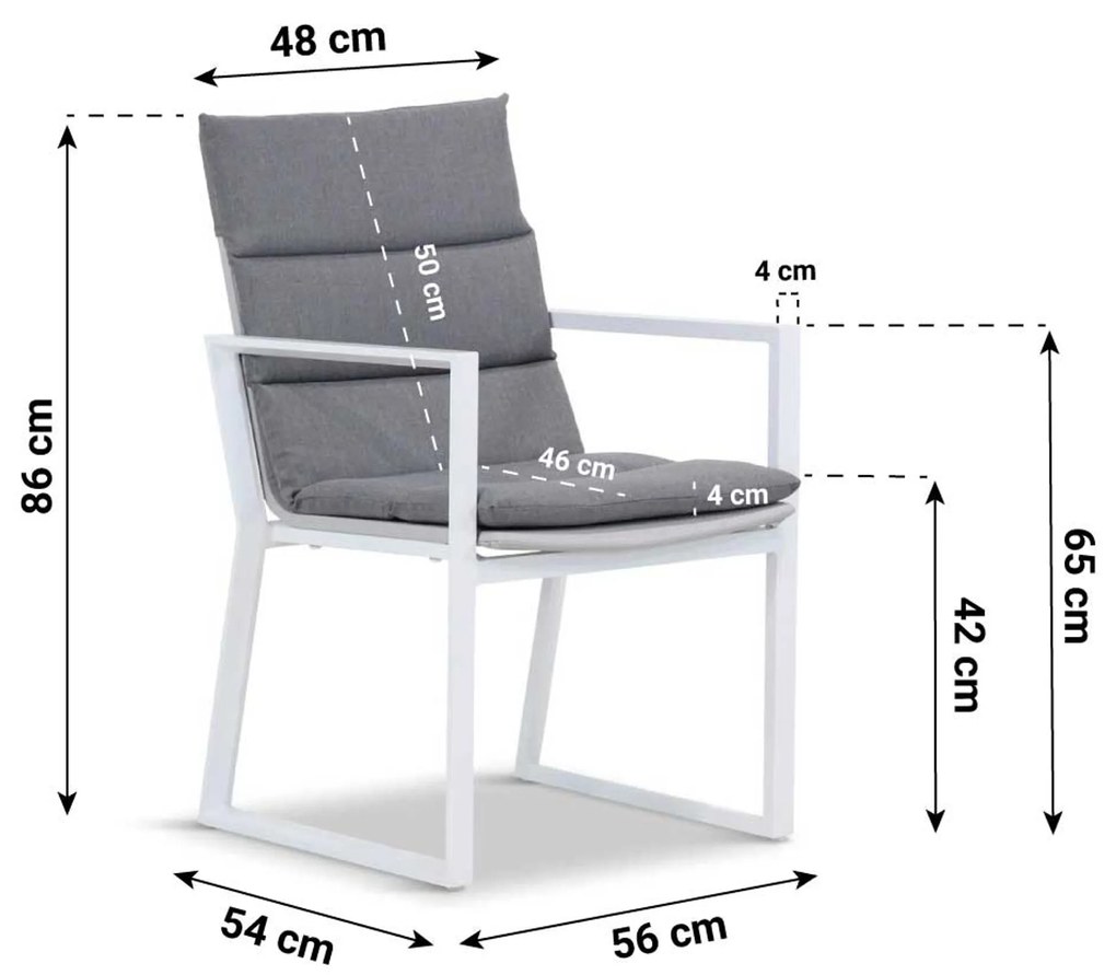 Tuinset 6 personen 240 cm Textileen Grijs Lifestyle Garden Furniture Treviso/Cardiff