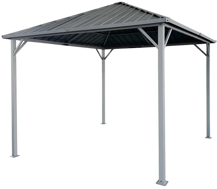 Itaka 3x3 tuinhuisje met klamboe antraciet Tuinpunt