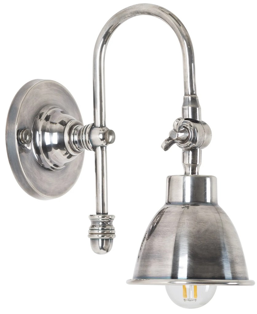 Messing Wandlamp Pasco Antiek Zilver