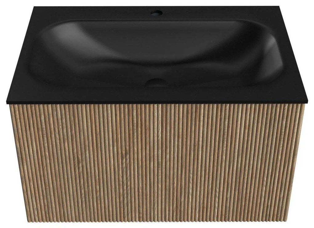 Mondiaz Kurve 70cm badmeubel dusk met 1 lade en wastafel big small midden 1 kraangat urban