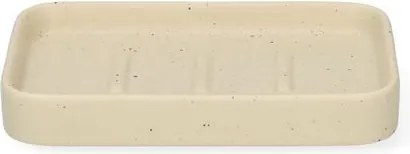 Zeepschaaltje, keramiek, beige spikkel, 13,4 cm x 9,4 cm