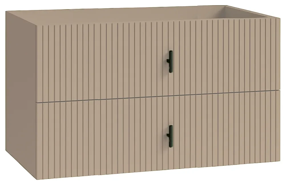 Muebles Raya onderkast ribbelfront 100cm met 2 softclose lades macchiato
