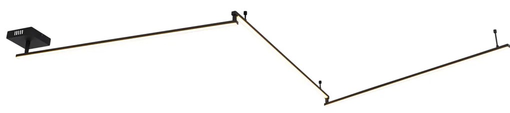 Plafondlamp zwart 300 cm incl. LED 3-staps dimbaar verstelbaar - Annuschka