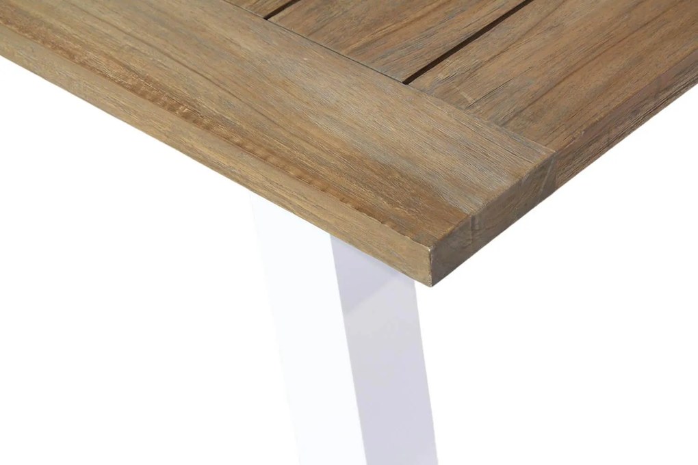 Dining Tuintafel rechthoekig 180 x 100 cm Teak Wit Glasgow