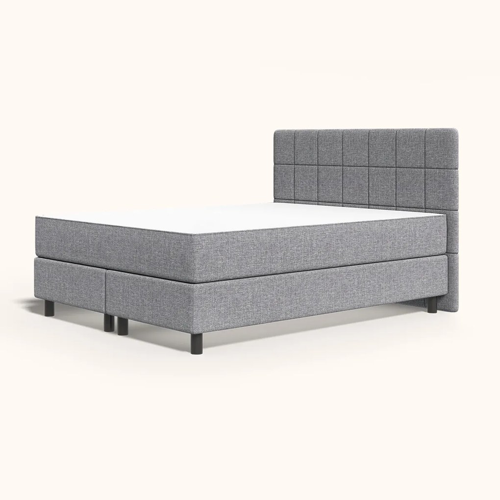 Emma Original Boxspring 200x200 - Donkergrijs - Klassiek - Zwart Eiken - Hybrid