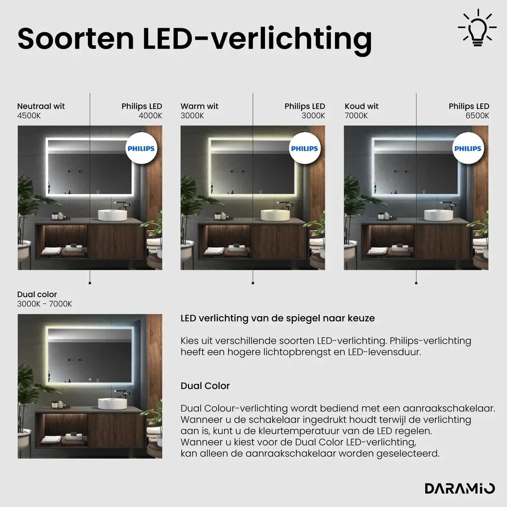 Spiegel met verlichting F1