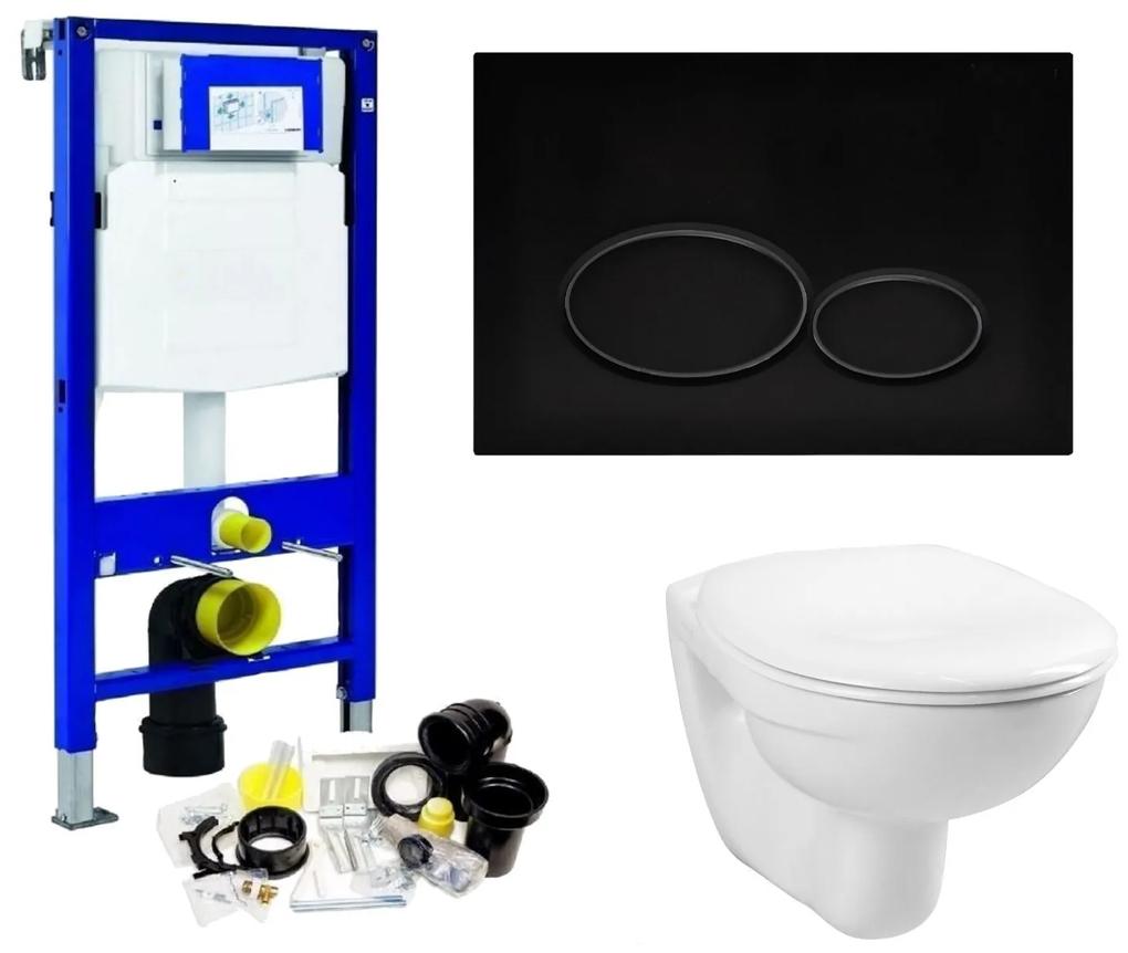 Geberit UP320 Toiletset set01 Basic Smart Met Matzwarte Drukplaat