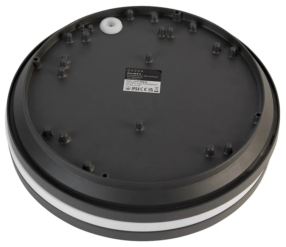 Wand- en plafondlamp donkergrijs 2-lichts IP54 - Glow