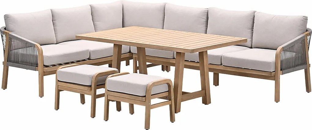 Garden Impressions Alora lounge dining set 5-delig links - grey sand